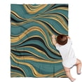 thumbnail image 1 of Teal Gold Marble Pattern Blanket,Comfortable Soft Flannel Throw Blanket,All Season,Warm Lightweight Blankets for Sofa Bed Couch Living Room Chair,30"x40", 1 of 4