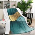 thumbnail image 1 of Teal Gold Marble Pattern Blanket,Comfortable Soft Flannel Throw Blanket,All Season,Warm Lightweight Blankets for Sofa Bed Couch Living Room Chair,50"x60", 1 of 4