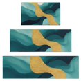 thumbnail image 1 of Teal Gold Marble Pattern Kitchen Rugs Sets Of 3,Kitchen Runner Rugs Non Skid Washable,Decorative Kitchen Floor Mats for Kitchen,Sink,Laundry,17"x30"+ 17"x47" + 17"x59", 1 of 6