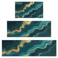 thumbnail image 1 of Teal Gold Marble Pattern Kitchen Rugs Sets Of 3,Kitchen Runner Rugs Non Skid Washable,Decorative Kitchen Floor Mats for Kitchen,Sink,Laundry,17"x30"+ 17"x47" + 17"x59", 1 of 6