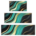 thumbnail image 1 of Teal Gold Marble Pattern Kitchen Rugs Sets Of 3,Kitchen Runner Rugs Non Skid Washable,Decorative Kitchen Floor Mats for Kitchen,Sink,Laundry,17"x30"+ 17"x47" + 17"x59", 1 of 6