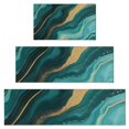 thumbnail image 1 of Teal Gold Marble Pattern Kitchen Rugs Sets Of 3,Kitchen Runner Rugs Non Skid Washable,Decorative Kitchen Floor Mats for Kitchen,Sink,Laundry,17"x30"+ 17"x47" + 17"x59", 1 of 6