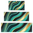 thumbnail image 1 of Teal Gold Marble Pattern Kitchen Rugs Sets Of 3,Kitchen Runner Rugs Non Skid Washable,Decorative Kitchen Floor Mats for Kitchen,Sink,Laundry,17"x30"+ 17"x47" + 17"x59", 1 of 6