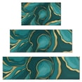 thumbnail image 1 of Teal Gold Marble Pattern Kitchen Rugs Sets Of 3,Kitchen Runner Rugs Non Skid Washable,Decorative Kitchen Floor Mats for Kitchen,Sink,Laundry,17"x30"+ 17"x47" + 17"x59", 1 of 6
