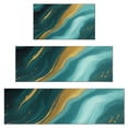 thumbnail image 1 of Teal Gold Marble Pattern Kitchen Rugs Sets Of 3,Kitchen Runner Rugs Non Skid Washable,Decorative Kitchen Floor Mats for Kitchen,Sink,Laundry,17"x30"+ 17"x47" + 17"x59", 1 of 6