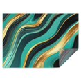 thumbnail image 1 of Teal Gold Marble Pattern Rectangle Tablecloth 60"x84",Waterproof Polyester Rectangle Table Cloth, Wipeable Spillproof Polyester Tablecloth for Dining, Camping, Indoor and Outdoor, 1 of 5