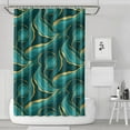thumbnail image 1 of Teal Gold Marble Pattern Shower Curtain 72"x72" ,Bathroom Decorative Shower Curtains Set with 12 Hooks,Modern Waterproof Washable Shower Curtain, 1 of 6