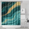 thumbnail image 1 of Teal Gold Marble Pattern Shower Curtain 84"x72" ,Bathroom Decorative Shower Curtains Set with 12 Hooks,Modern Waterproof Washable Shower Curtain, 1 of 6