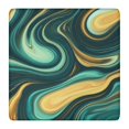 thumbnail image 1 of Teal Gold Marble Pattern Square Fitted Tablecloth with Elastic Edge,Square Table Cover,Washable Elastic Table Cover for Home Kitchen Party Decor 36"x36", 1 of 6