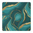thumbnail image 1 of Teal Gold Marble Pattern Square Fitted Tablecloth with Elastic Edge,Square Table Cover,Washable Elastic Table Cover for Home Kitchen Party Decor 36"x36", 1 of 6