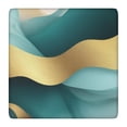 thumbnail image 1 of Teal Gold Marble Pattern Square Fitted Tablecloth with Elastic Edge,Square Table Cover,Washable Elastic Table Cover for Home Kitchen Party Decor 36"x36", 1 of 6