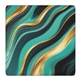 thumbnail image 1 of Teal Gold Marble Pattern Square Fitted Tablecloth with Elastic Edge,Square Table Cover,Washable Elastic Table Cover for Home Kitchen Party Decor 36"x36", 1 of 6