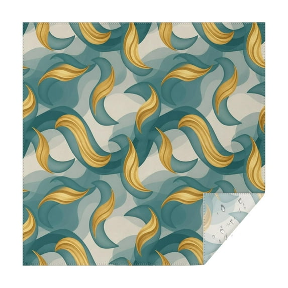 Teal Gold Marble Pattern Square Tablecloth,Waterproof Square Table Cover,Wipeable Spillproof Washable Table Cover for Home Kitchen Party Decor 52"x52"(132x132cm)