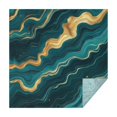 thumbnail image 1 of Teal Gold Marble Pattern Square Tablecloth,Waterproof Square Table Cover,Wipeable Spillproof Washable Table Cover for Home Kitchen Party Decor 52"x52"(132x132cm), 1 of 6