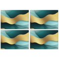 thumbnail image 1 of Teal Gold Marble Pattern Summer Placemats Table Placemats Set Of 4-Linen Kitchen Washable Placemats Table Mats 11.8"x17.7" Non-Slip Heat Resistant, 1 of 6