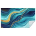 thumbnail image 1 of Blue and Gold Marble Shimmer Streaks Pattern Rectangle Tablecloth 60"x102",Waterproof Polyester Rectangle Table Cloth, Wipeable Spillproof Polyester Tablecloth for Dining, Camping, Indoor and Outdoor, 1 of 6