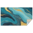 thumbnail image 1 of Blue and Gold Marble Wave Art Pattern Rectangle Tablecloth 60"x102",Waterproof Polyester Rectangle Table Cloth, Wipeable Spillproof Polyester Tablecloth for Dining, Camping, Indoor and Outdoor, 1 of 6