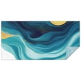 thumbnail image 1 of Teal and Gold Marble Ink Swirls Pattern Rectangle Tablecloth 60"x120",Waterproof Polyester Rectangle Table Cloth, Wipeable Spillproof Polyester Tablecloth for Dining, Camping, Indoor and Outdoor, 1 of 6