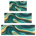 thumbnail image 1 of Teal and Gold Marble Swirls Pattern Kitchen Rugs Sets Of 3,Kitchen Runner Rugs Non Skid Washable,Decorative Kitchen Floor Mats for Kitchen,Sink,Laundry,17"x30"+ 17"x47" + 17"x59", 1 of 6
