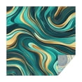 thumbnail image 1 of Teal and Gold Marble Swirls Pattern Square Tablecloth,Waterproof Square Table Cover,Wipeable Spillproof Washable Table Cover for Home Kitchen Party Decor 42"X42"(107x107cm), 1 of 6