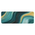 thumbnail image 1 of Teal Gold Marble Wave Pattern Kitchen Rug Mat,Kitchen Runner Rugs Non Skid Washable,Decorative Kitchen Floor Mats for Kitchen,Sink,Laundry,17"x47.2", 1 of 7
