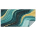 thumbnail image 1 of Teal Gold Marble Wave Pattern Rectangle Tablecloth 60"x120",Waterproof Polyester Rectangle Table Cloth, Wipeable Spillproof Polyester Tablecloth for Dining, Camping, Indoor and Outdoor, 1 of 6