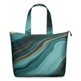 thumbnail image 1 of Teal Gold Marble Wave Pattern Travel Tote Bags for Women Carry On,Large Weekender Bags for Women Travel,Multi Functional Duffle Bag for Work,Shopping,Sports, 1 of 5
