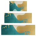 thumbnail image 1 of Teal and Gold Marble Wavy Lines Pattern Kitchen Rugs Sets Of 3,Kitchen Runner Rugs Non Skid Washable,Decorative Kitchen Floor Mats for Kitchen,Sink,Laundry,17"x30"+ 17"x47" + 17"x59", 1 of 6
