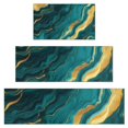 thumbnail image 1 of Teal and Gold Marble Wavy Veins Pattern Kitchen Rugs Sets Of 3,Kitchen Runner Rugs Non Skid Washable,Decorative Kitchen Floor Mats for Kitchen,Sink,Laundry,17"x30"+ 17"x47" + 17"x59", 1 of 6