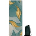 thumbnail image 1 of Teal Gold Wave Marble Pattern Hot Yoga Mat Towel Non Slip for Hot Yoga - Quick-Drying Yoga Mat Cover with 4 Corner Pockets with Travel Bag - Hot Yoga Towel Non Slip 74"x26", 1 of 6