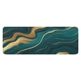 thumbnail image 1 of Teal Gold Wave Marble Pattern Kitchen Rug Mat,Kitchen Runner Rugs Non Skid Washable,Decorative Kitchen Floor Mats for Kitchen,Sink,Laundry,17"x47.2", 1 of 7