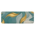 thumbnail image 1 of Teal Gold Wave Marble Pattern Kitchen Rug Mat,Kitchen Runner Rugs Non Skid Washable,Decorative Kitchen Floor Mats for Kitchen,Sink,Laundry,17"x47.2", 1 of 7