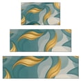 thumbnail image 1 of Teal Gold Wave Marble Pattern Kitchen Rugs Sets Of 3,Kitchen Runner Rugs Non Skid Washable,Decorative Kitchen Floor Mats for Kitchen,Sink,Laundry,17"x30"+ 17"x47" + 17"x59", 1 of 6
