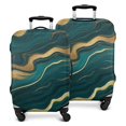 thumbnail image 1 of Teal Gold Wave Marble Pattern Luggage Cover Fashion Suitcase Cover Baggage Covers Fit 25-28 Inch Luggage (Go Travel), 1 of 5