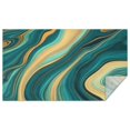 thumbnail image 1 of Teal Gold Wave Marble Pattern Rectangle Tablecloth 60"x102",Waterproof Polyester Rectangle Table Cloth, Wipeable Spillproof Polyester Tablecloth for Dining, Camping, Indoor and Outdoor, 1 of 6