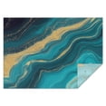 thumbnail image 1 of Teal Gold Wave Marble Pattern Rectangle Tablecloth 60"x84",Waterproof Polyester Rectangle Table Cloth, Wipeable Spillproof Polyester Tablecloth for Dining, Camping, Indoor and Outdoor, 1 of 5