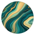thumbnail image 1 of Teal Gold Wave Marble Pattern Round Fitted Tablecloth with Elastic Edge,Dining Table Cover Waterproof,Outdoor Round Tablecloth for Camping,Dining,Indoor and Outdoor, 1 of 7