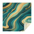 thumbnail image 1 of Teal Gold Wave Marble Pattern Square Tablecloth,Waterproof Square Table Cover,Wipeable Spillproof Washable Table Cover for Home Kitchen Party Decor 42"X42"(107x107cm), 1 of 6