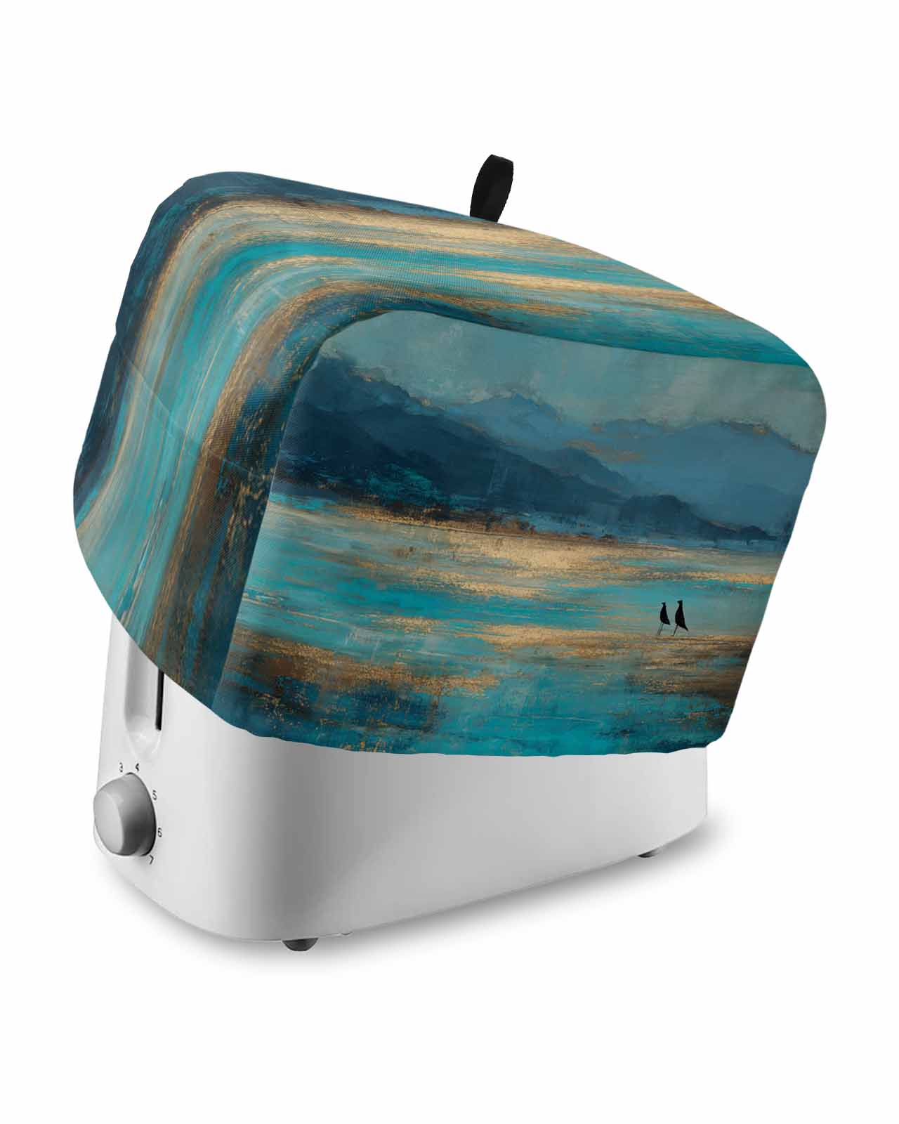 Teal Golden Oil Painting Toaster Cover 2 Slice, Small Kitchen Appliance ...