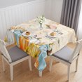 thumbnail image 1 of Teal Golden-Yellow Pumpkins Fall Table Cloth Waterproof Tablecloths, Thanksgiving Leaves Botanical Tablecloth Dining Table Cover for Kitchen Party Tabletop Outdoor, Square Tablecloth 54x54 Inch, 1 of 9