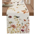 thumbnail image 1 of Teal Gradient Flower Plant Bird Table Runner Home Wedding Table Flag Mat Centerpieces Decoration Party Dining Long Tablecloth, 1 of 7