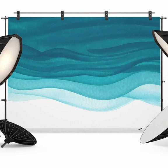 Teal Gradient Photography Backdrop 7x5FT, Watercolor Abstract Teal Gradient Water Ripples Photo Backdrops, Background for Photography Studio Photo Studio Background, Back Drop for Photoshoot