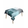 thumbnail image 1 of Teal Gray Table Cloth, Modern Oil Painted Art Abstract Geometric Waterproof Tablecloth for Rectangle Tables, Reusable Washable Fabric Table Cover for Restaurant Kitchen Dining Tables 52"x70", 1 of 6