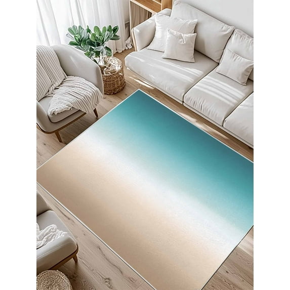 Teal Green Area Rug for Bedroom 3x5 Ft Khaki Gradient Super Soft fuzzy Throw Rug Non-Slip Fluffy Plush Indoor Floor Carpet for Living Room Nursery Home Decor