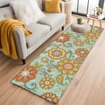 thumbnail image 1 of Teal Green Boho Floral Kitchen Runner Rug 2x6 Washable Runners for Hallway Non Slip Vintage Abstract Art Ethnic Flowers Large Area Rug Indoor Floor Carpet for Bathroom Laundry Entryway Bedroom, 1 of 8