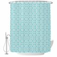 thumbnail image 1 of Teal Green Boho Shower Curtains for Bathroom, Waterproof Fabric Bath Curtains Decor, Bath Tub Curtain Farmhouse Country Flowers Plaid Textured Decorative Shower Curtain Sets with 12 Hooks, 72x72 Inch, 1 of 7