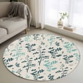 thumbnail image 1 of Teal Green Botanical Round Area Rug 4Ft Washable Circle Rugs for Bedroom Dining Room, Rustic Country Spring Floral Summer Leaf Non-Slip Carpet Floor Mats Indoor Outdoor Carpet Runner Home Decor, 1 of 8