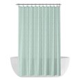 thumbnail image 1 of Teal Green Botanical Shower Curtain - Water Repellent Fabric Shower Curtains Washable, Farmhouse Modern Striped Leaf Decorative Polyester Cloth Bathroom Curtains Modern Bath Decor 36"x72", 1 of 8
