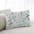 thumbnail image 1 of Teal Green Botanical Throw Pillow Covers, Rustic Country Spring Floral Summer Leaf Soft Breathable Pillow Cases with Invisible Zipper, Small Pillowcases for Couch Bed Sofa Chair 16x24 Inches, 1 of 9
