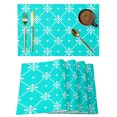 thumbnail image 1 of Teal Green Checkered Placemats Set of 4 Farmhouse Plaid Modern Art Place Mats Indoor Wipeable Table Mats Washable Cloth Dining Table Placemats for Kitchen Holiday Party Home Decor 13x19 Inch, 1 of 9